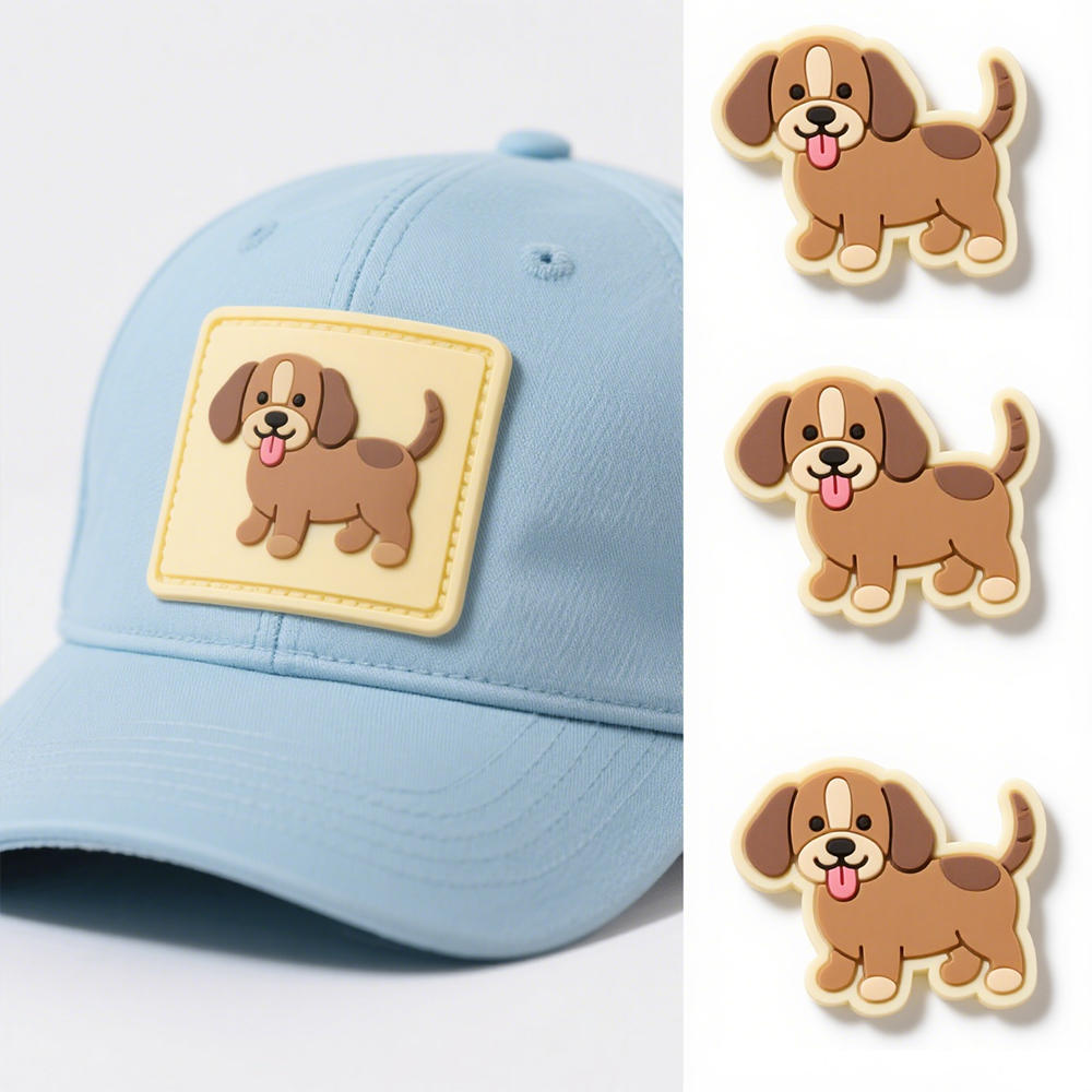 Animal PVC Rubber Dogs Sew-On Bag Hat Clothing Label Applique Cat Patches Animal PVC Clothing Label Cap Stickers