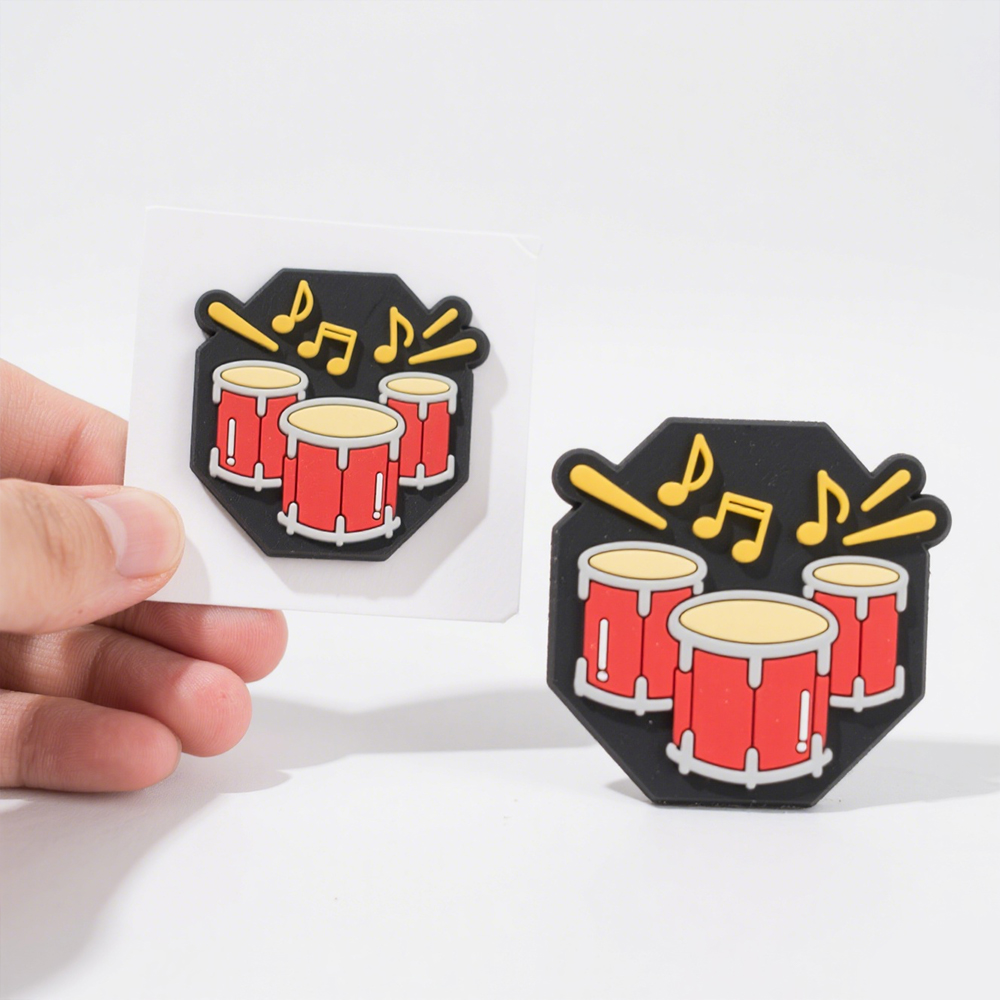 PVC Music Patches Musical Instrument Series Cartoon Soft Plastic Patch Phone Case Brooch Bags Jewelry Creative Diy Accessories