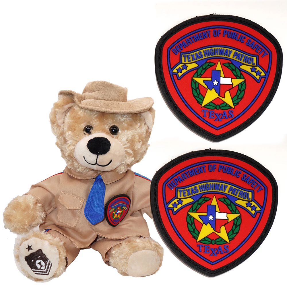 Hat Patches Custom Texas Logo Heat Press Sew Iron on Embossed Rubber Badges Silicone Soft 2D 3D Tactical Pvc Patch for Clothing