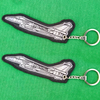 Customized Fabric Woven Both Sides Airplane Airline Jet Tag Embroidery Key Ring 3d Double Sided Logo Custom Pakistan Navy Aviation Keychain