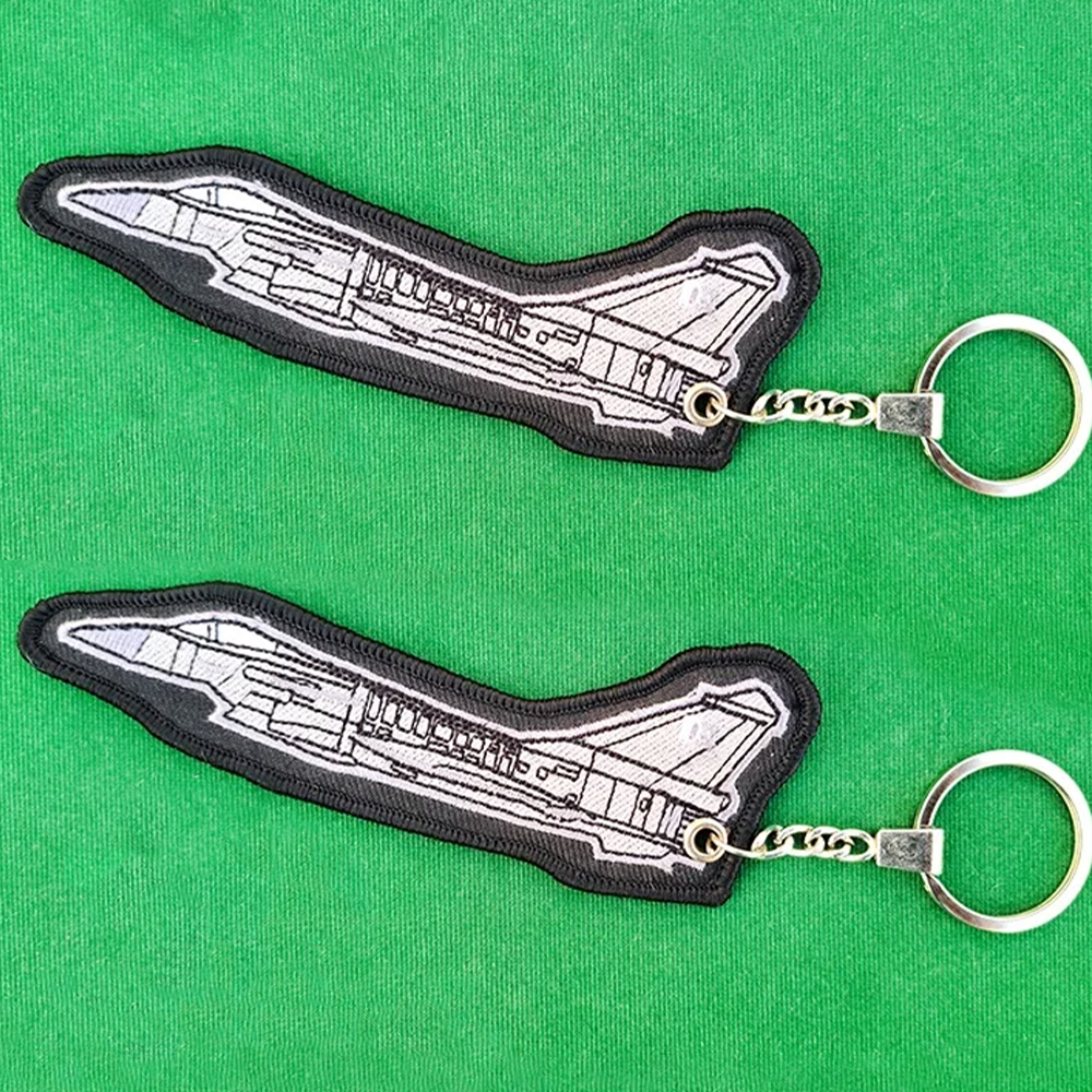 Customized Fabric Woven Both Sides Airplane Airline Jet Tag Embroidery Key Ring 3d Double Sided Logo Custom Pakistan Navy Aviation Keychain