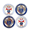 Custom Zinc Alloy Philippine Mason Emblem 3" Gold Blue Cut Out Knights of Columbus Car Emblem Challenge Coin