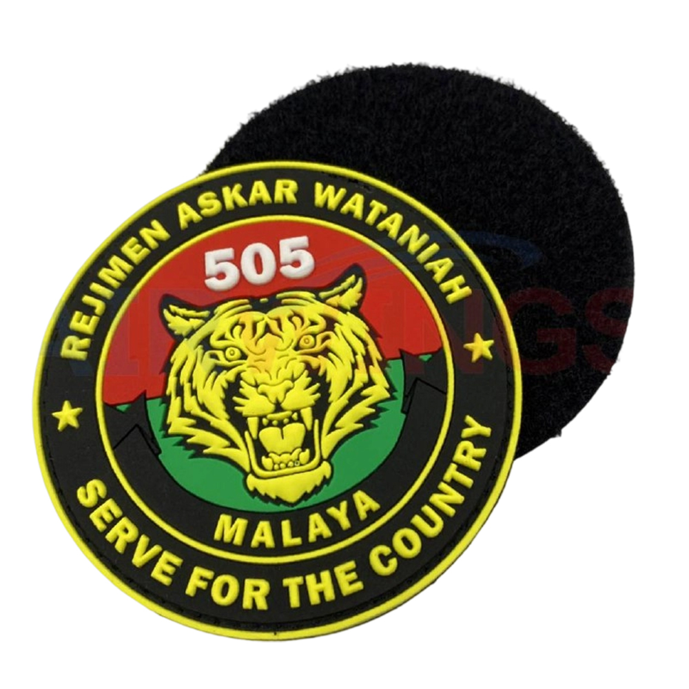 Malaysia National Flag PVC Patch Custom Heat Transfer Rubber Flag 3D Embossed Soft Labels for Clothes Garments Rubber Patches