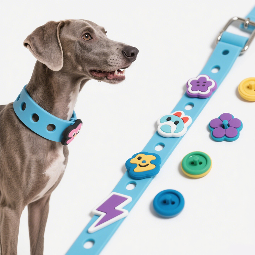 Collar Charms New Design Colorful Wholesale Custom Logo Shoe Charm Luxury Waterproof Designer PVC Badge for Pet Cat Dog Collar