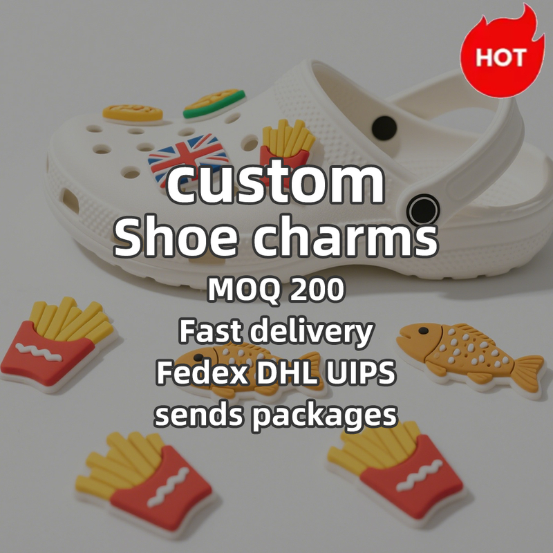 2025 Hot Selling British Food Shoe Charms Wholesale British Snacks Shoe Charms Shoe Decoration Charms for England