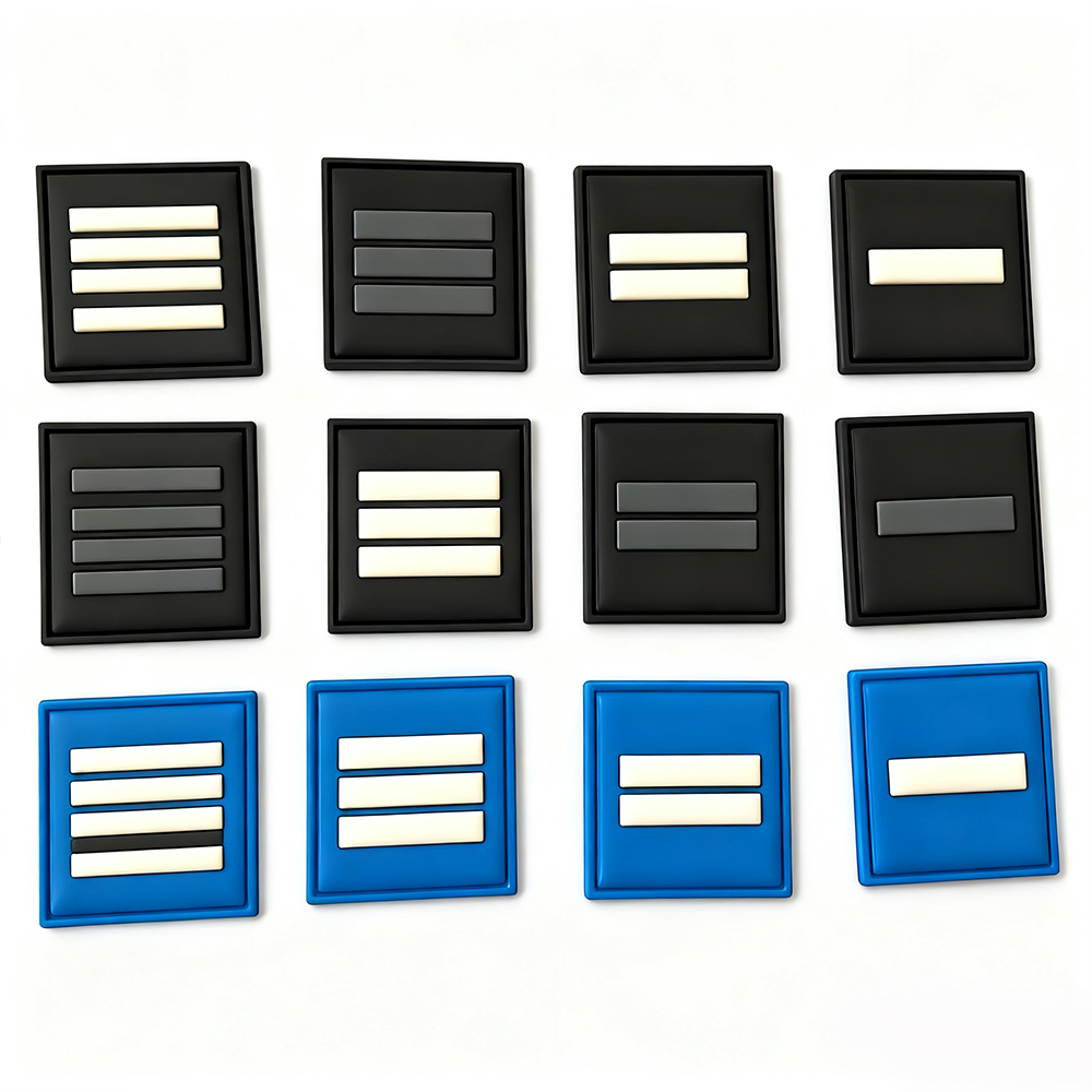 Scratch Resistant Gendarmerie PVC Patch Tactical Chest Braid Rank Chevron Waterproof PVC Badge Patches for Uniform