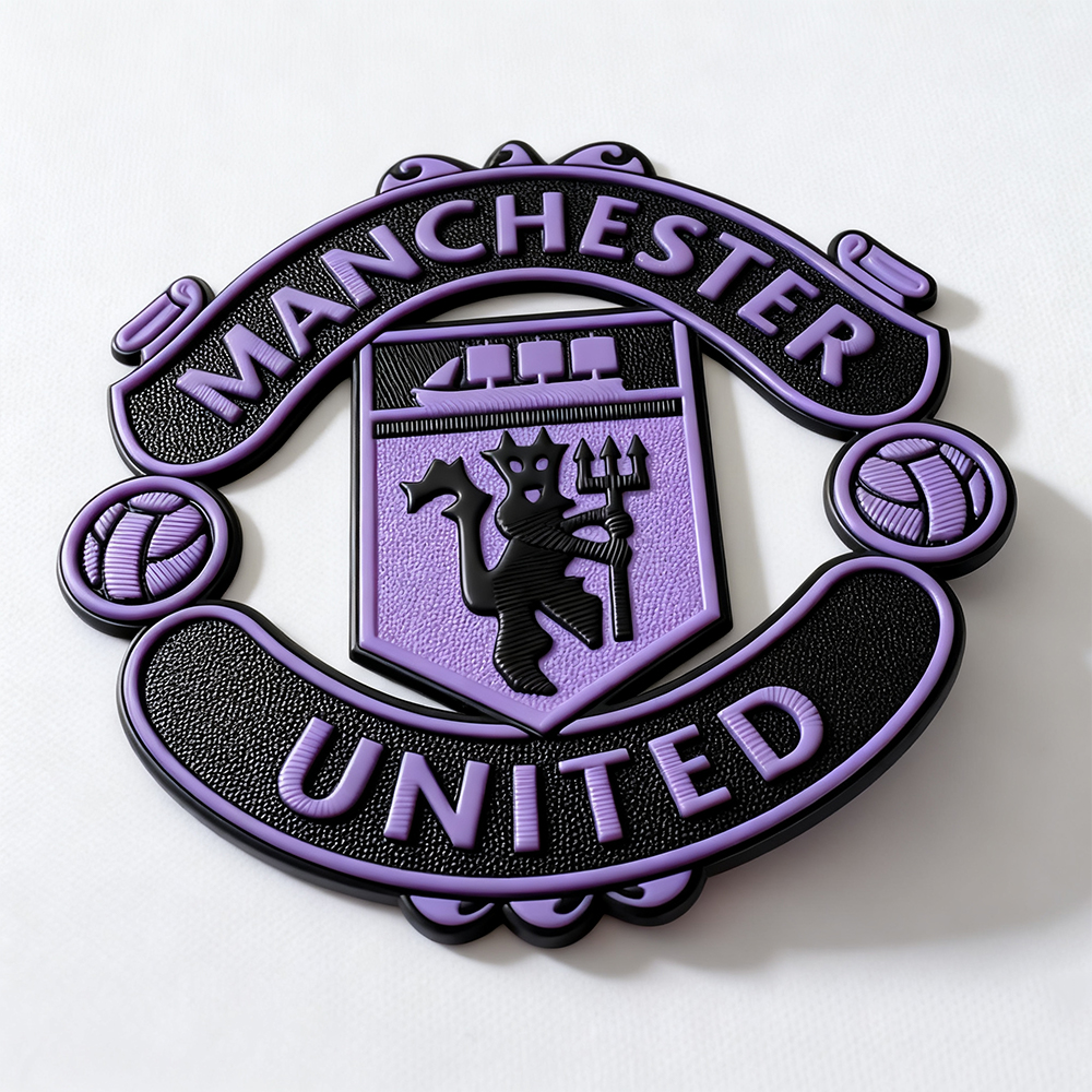 Heat Transfer Pvc Morale Patch United Football Club Custom 3D Multi-color Clothing Embossed logo Rubber Silicone Tpu Patch Clothing Brand Label