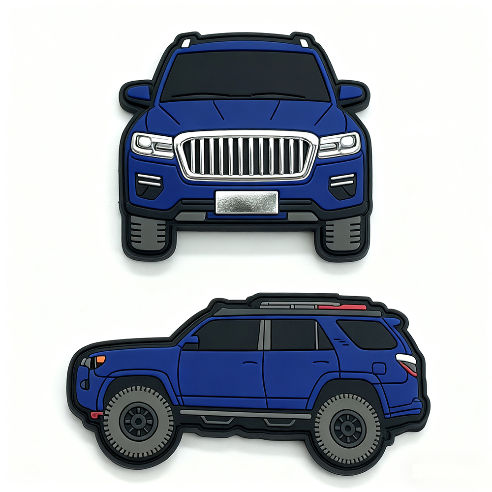 Custom Car Pvc Patches Tag for Clothing Embossed Logo 3D 2D Soft PVC Patches Rubber