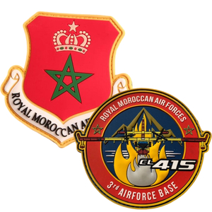 Custom 3D Soft Rubber PVC Silicone Embossed Royal Moroccan Air Force PVC Patches Tag logo for Clothing Transparent PVC Patch