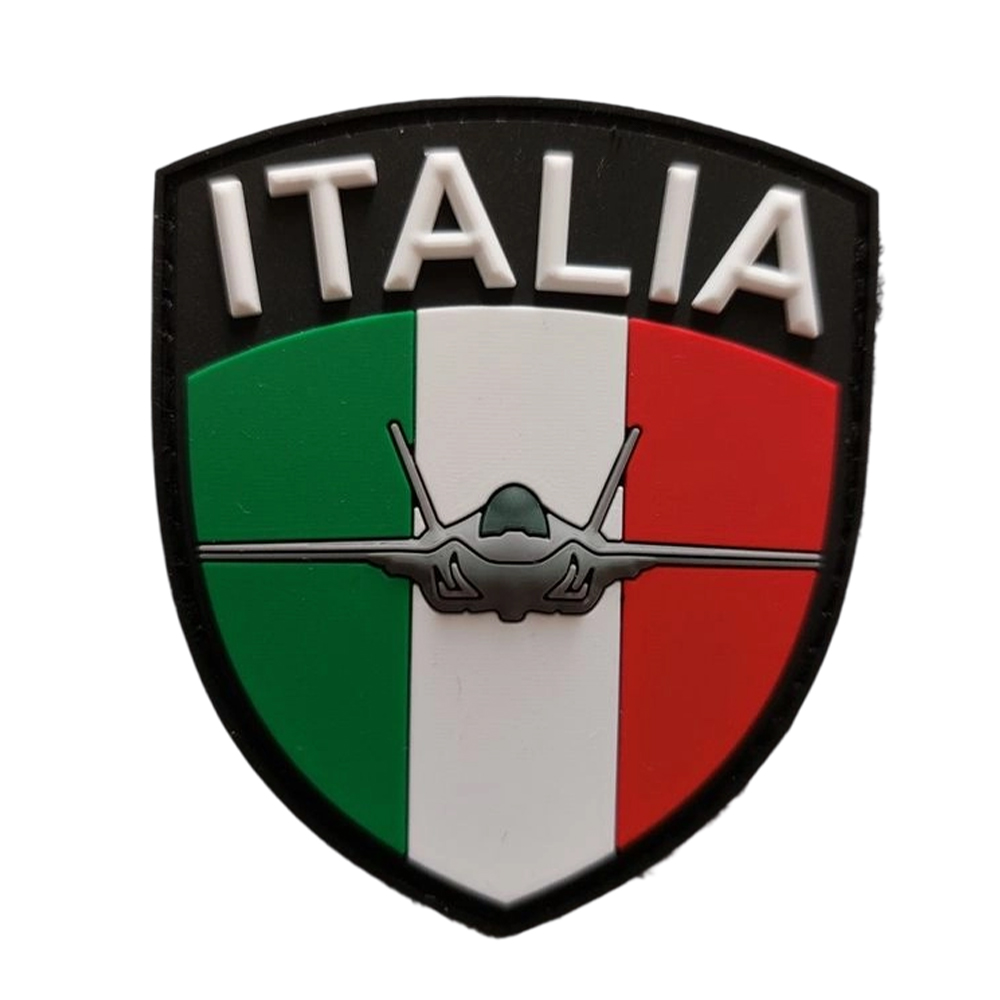 PVC Patch Custom Italian Airplane pilot Logo 3D Rubber Badge for Clothes/Cap/Hat/Backpack