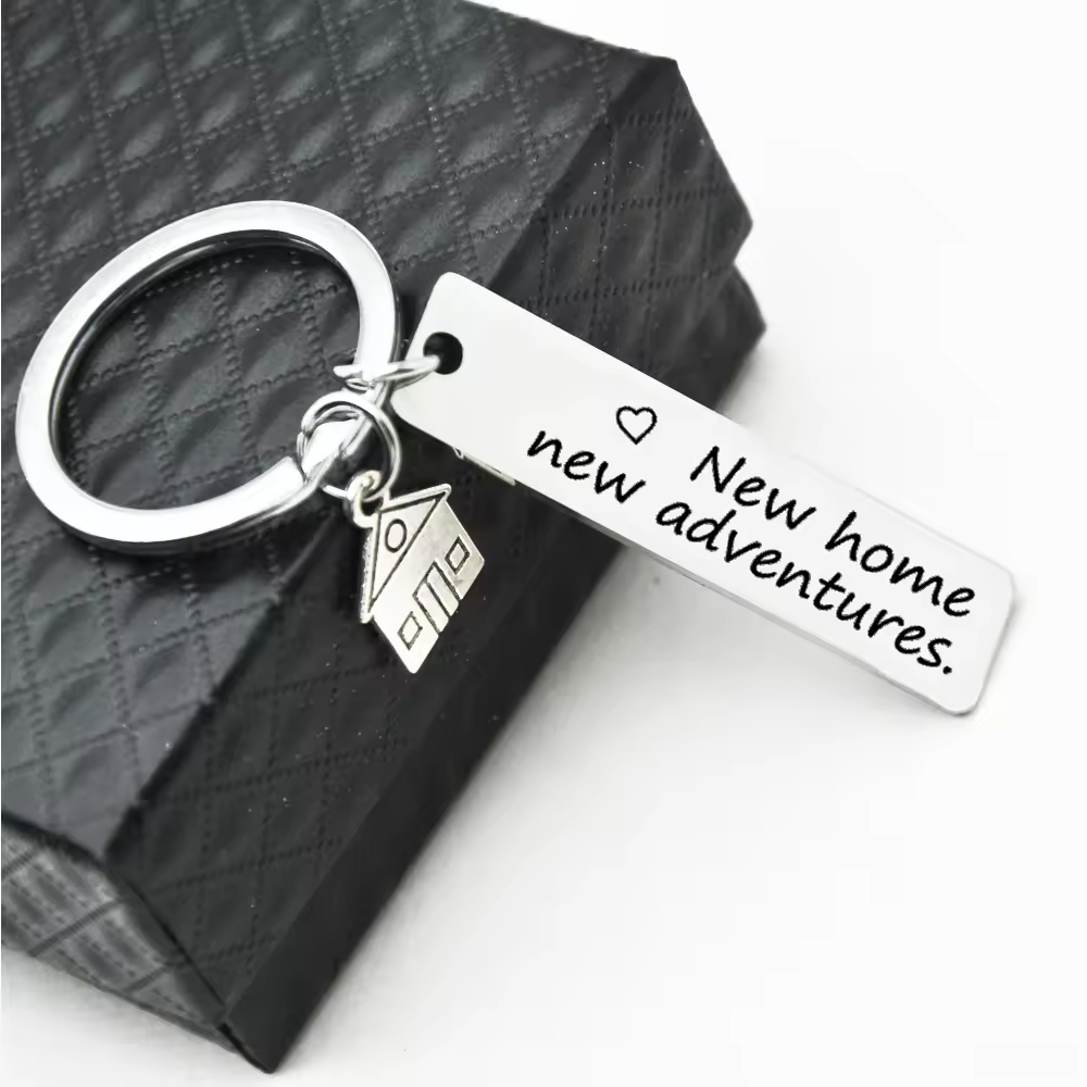 House company gift new home new adventures keychain stainless steel