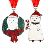 Custom design merry christmas ornaments metal christmas gifts decoration supplies soft enamel souvenir medal medallion