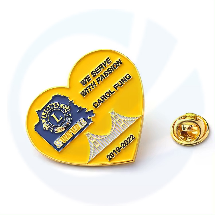Factory Price Custom Soft Enamel Badge Lion Club Community Club Brand Name Pins