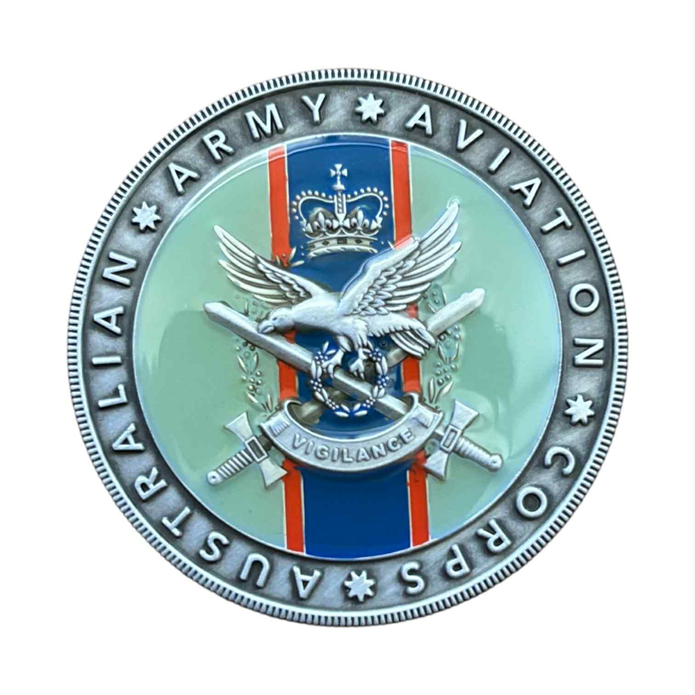 Custom Australian Aviation Challenge Coin – 3D Embossed Collectible Emblem for Aviation Fans and Collectors