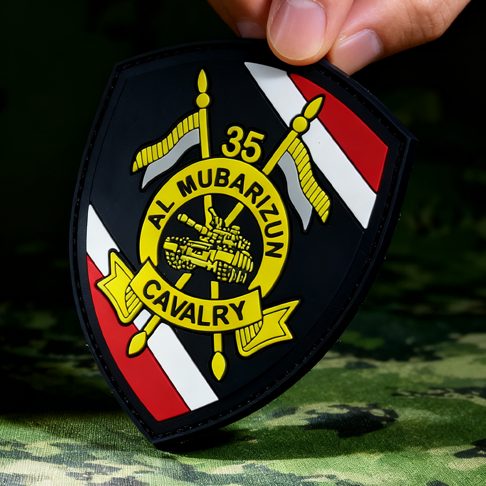 Custom Afghanistan Cavalry PVC Patch Factory Direct 3D Rubber Emblem with Velcro Hook and Loop Backing