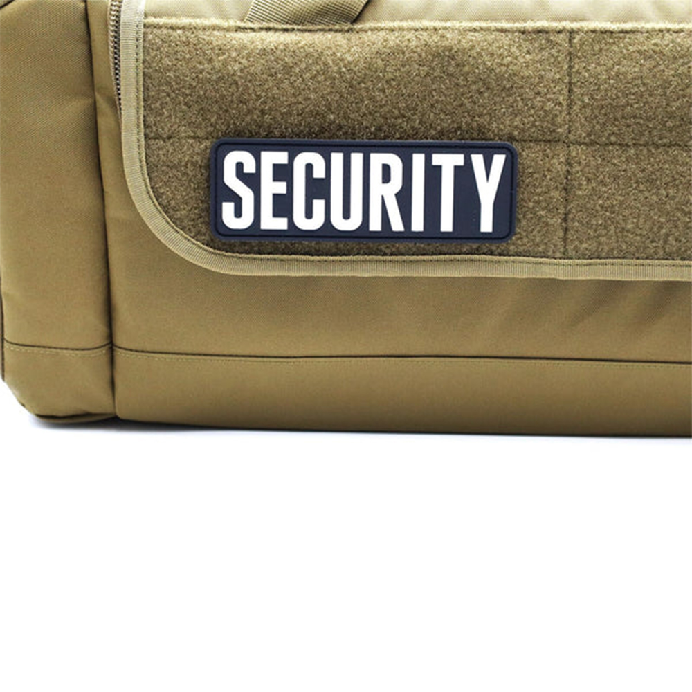 Tactical Style PVC Rubberised SECURITY Patch Custom 3D Waterproof PVC Label with Hook Backing for Outdoor Gear