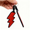 Custom Lightning Shaped Soft PVC Keychain Personalized Rubber Key Ring Logo Charm for Gifts and Branding