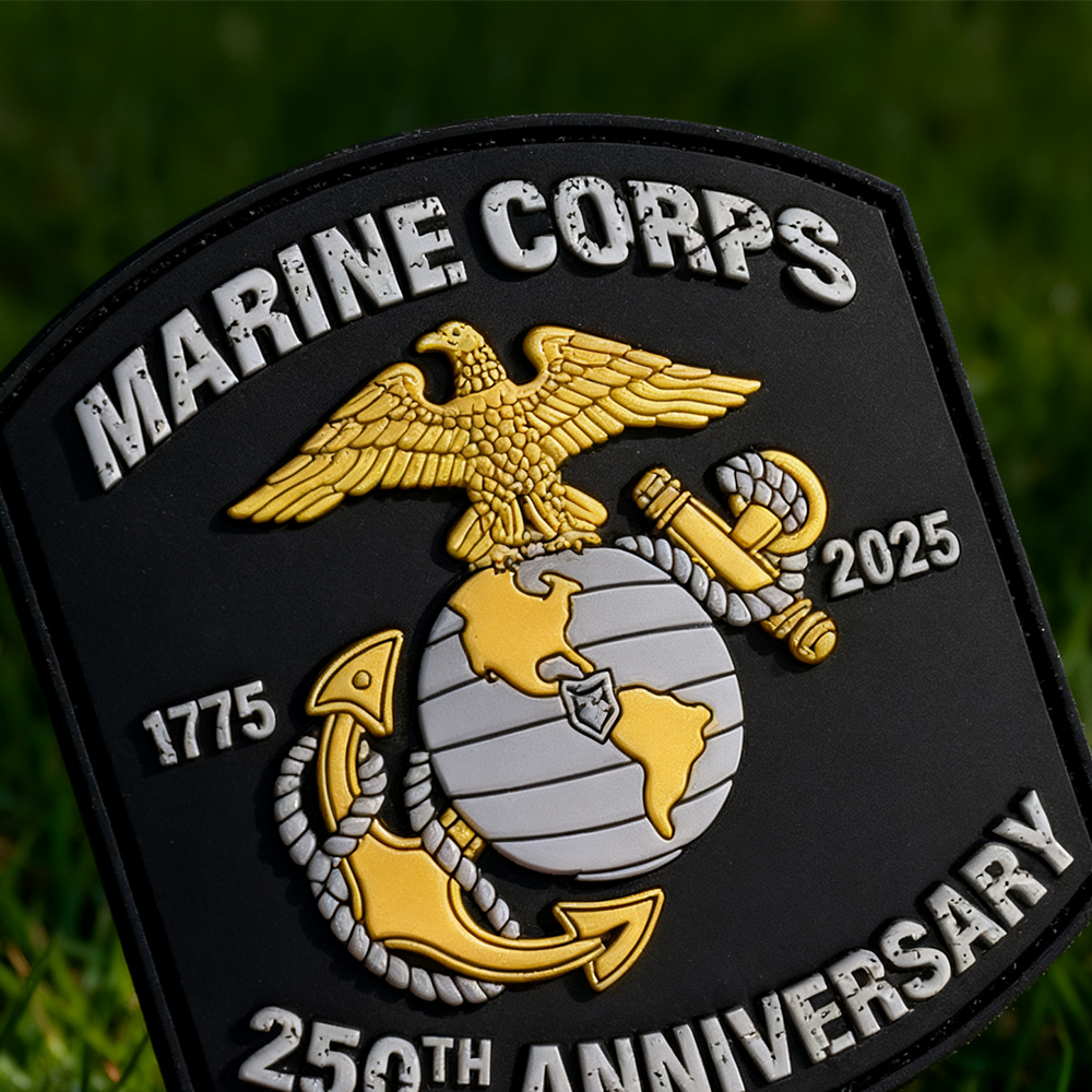 Custom United States Heritage Marine PVC Patch Factory Direct 3D Soft Rubber Emblem with Velcro Backing