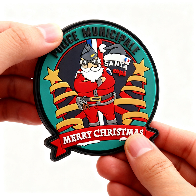 Festive Santa Badge Perfect for Holiday Decor