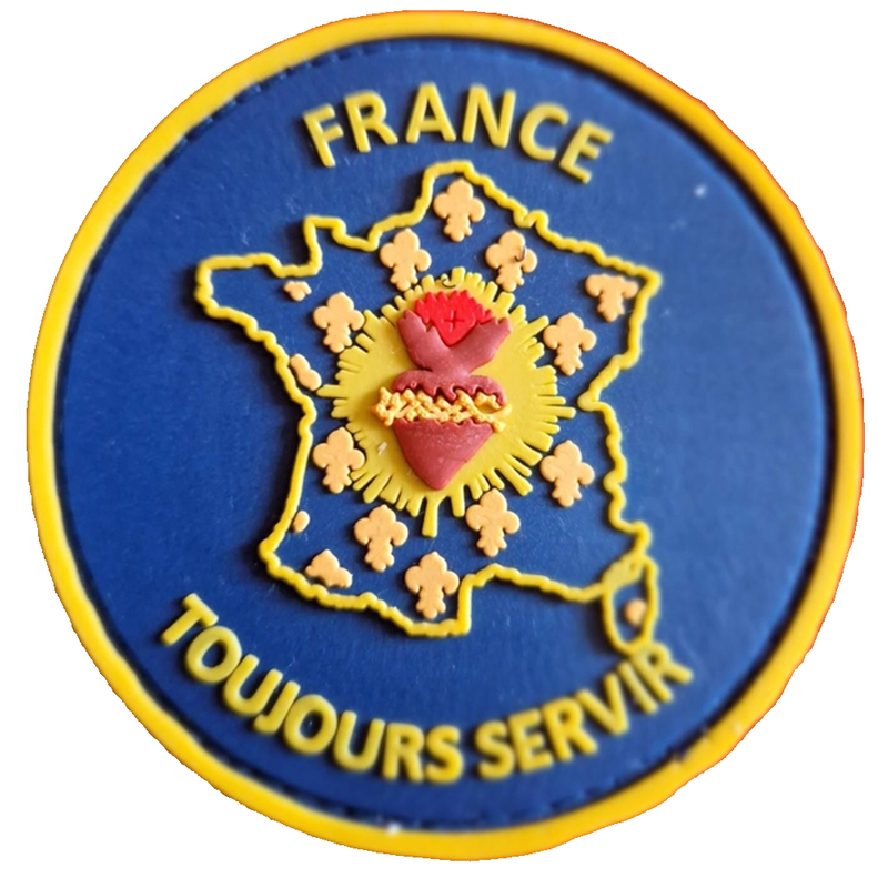Custom France - Themed PVC Patch with "Toujours Servir" Motto