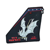 Custom Jet Tail PVC Patch Green Aircraft Wing Design 3D Soft Rubber Emblem Waterproof Durable Hook and Loop Badge