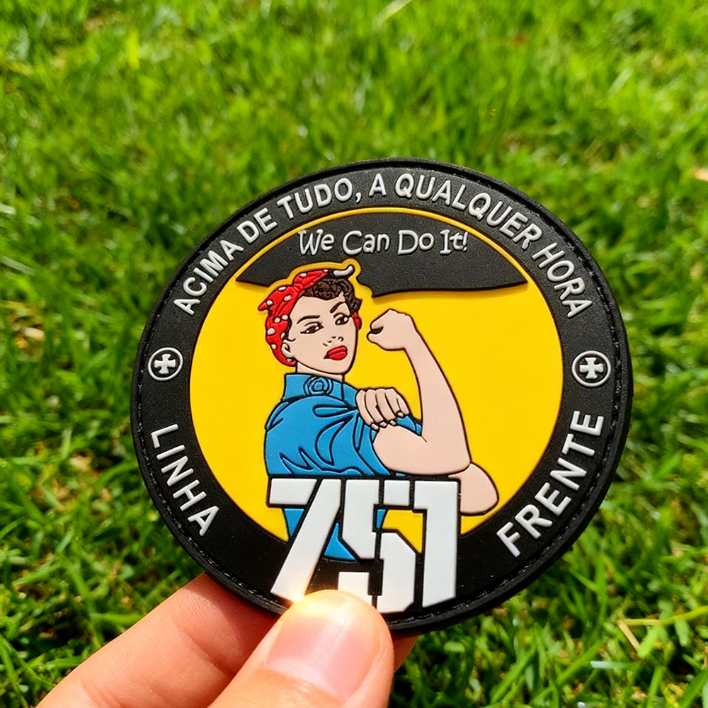 Personalized Portugal 751 Team Linha Frente Can We Do It 3D Soft PVC Rubber Patch Durable Hook and Loop Emblem
