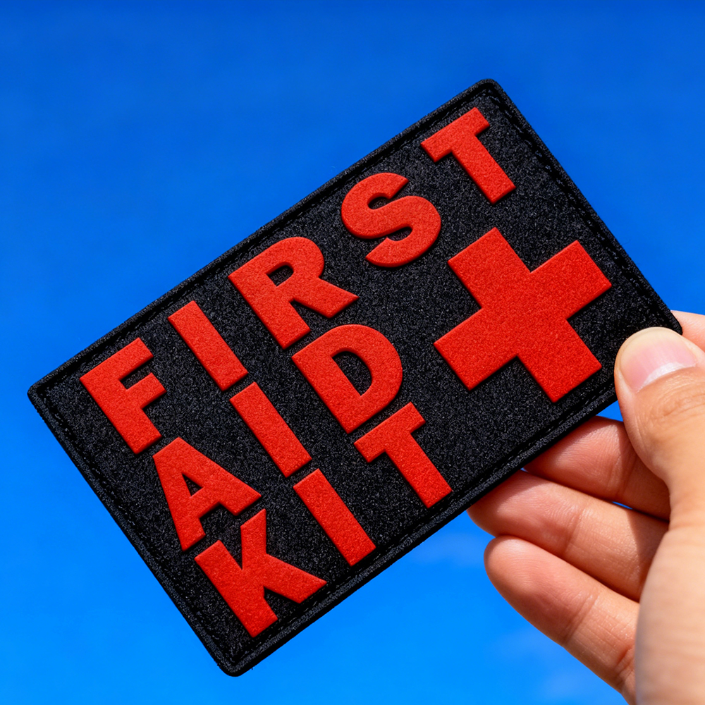 First Aid Kit IFAK PVC Patch Durable Rubber Medical Gear Label with Hook Backing for Outdoor Safety Packs and Bags