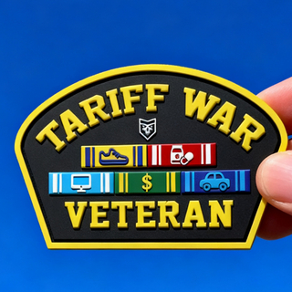 Custom Veterans of the US Tariff War PVC Patch 3D Soft Rubber Badge with Hook Loop for Backpack Jacket Cap