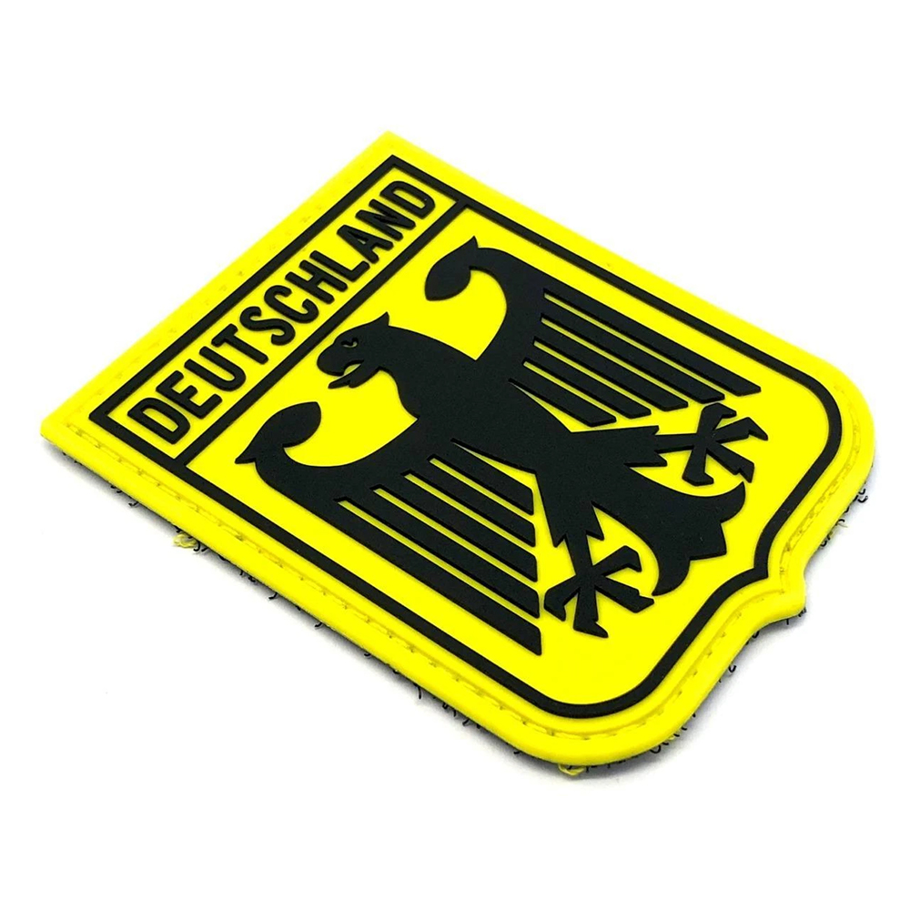 Custom Deutschland Royal Coat of Arms PVC Patch German Imperial Eagle Rubber Flag Emblem Hook and Loop Backing