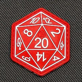 Custom RPG D20 Dice PVC Patch – Soft Rubber 3D Gaming Emblem for Tabletop & Cosplay Accessories