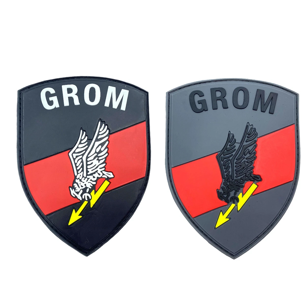 Polish GROM Style PVC Patch | Custom 3D Rubber Emblem for Jackets and Airsoft Gear