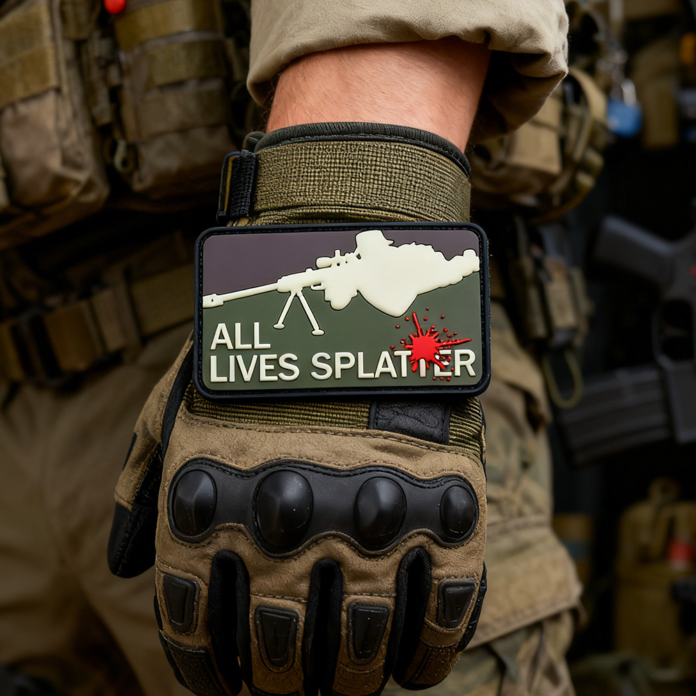 Funny All Lives Splatter PVC Patch – 3D Rubber Hook Loop Badge for Outdoor Packs EDC Gear Accessories