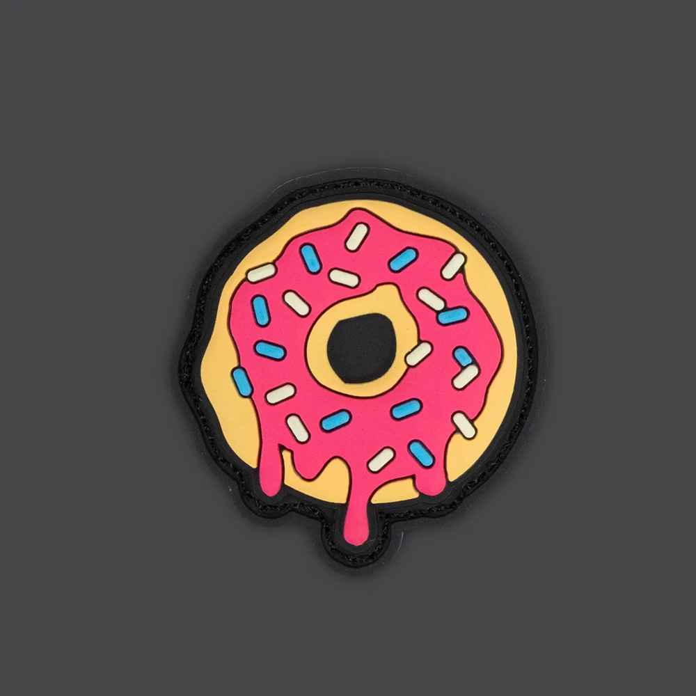 Cute Doughnut Sprinkles PVC Patch Custom 3D Soft Rubber Badge with Hook and Loop for Bags Jackets and Collectors