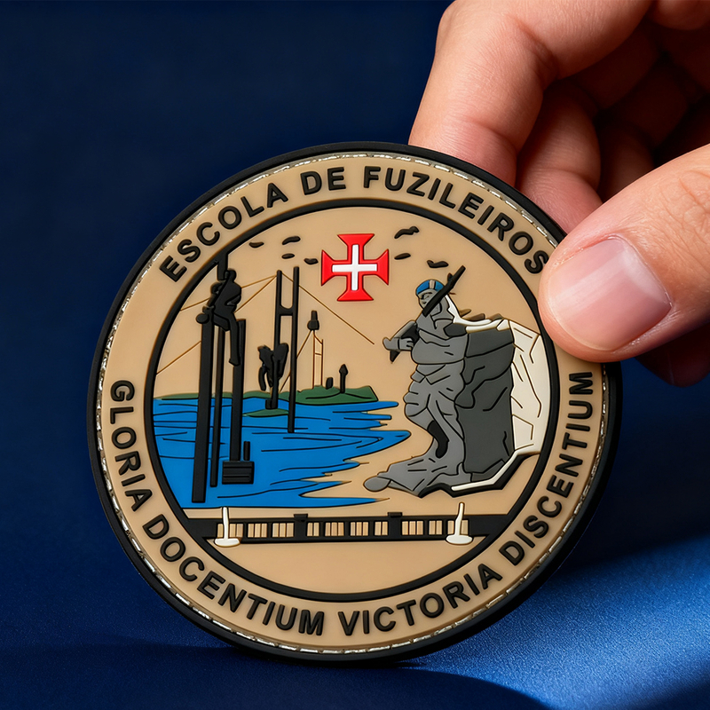 Brazilian Marine Corps School PVC Patch Custom 3D Rubber Badge with Hook and Loop Backing