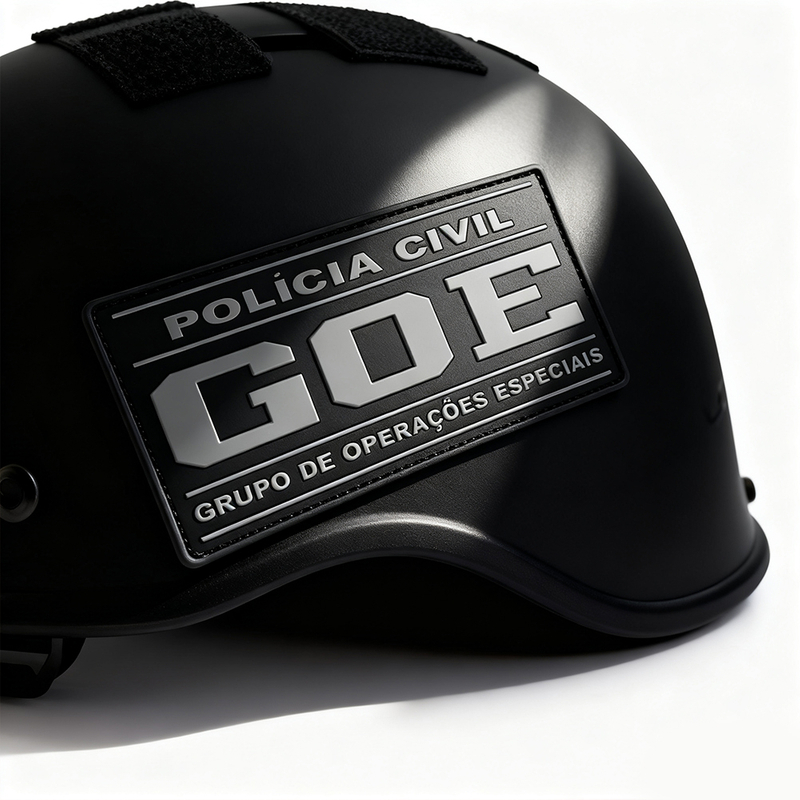 Custom Brazil GOE Emblem PVC Patch 3D Soft Rubber Badge with Velcro Backing for Jackets and Gear