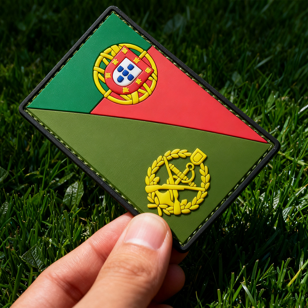 Custom Portugal PVC Patch Marine Corps 3D Soft Rubber Badge with Hook and Loop Backing for Jackets and Gear