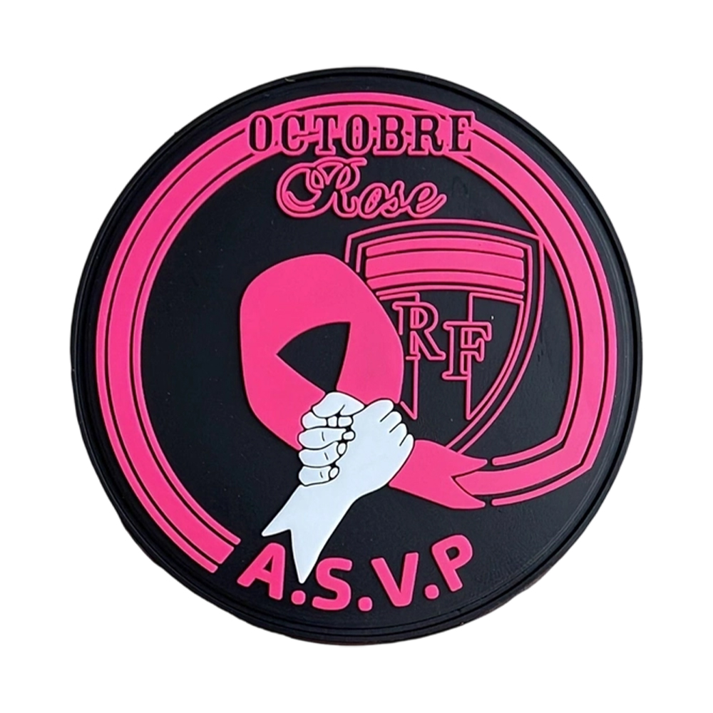 Custom Breast Cancer Awareness PVC Patch Pink Ribbon Design 3D Soft Rubber Patch October Style Embossed PVC Badge