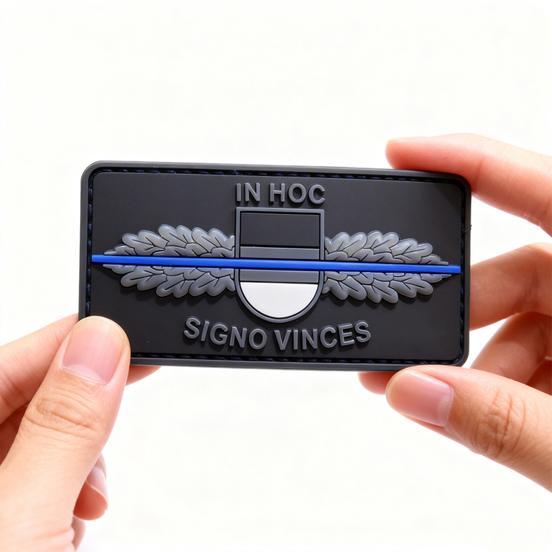 Thin Blue Line Special Edition Custom 3D Soft PVC Rubber Patch Embossed Logo Badge with Hook and Loop Backing