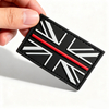 Custom UK Flag Thin Line PVC Patch Soft Rubber 3D Embossed Label Hook and Loop Backing for Outdoor Gear Backpacks and Jackets