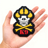 Personalized K9 Skull Dog PVC Patch Hook Loop Rubber Emblem Custom 3D Design for Apparel and Collectors