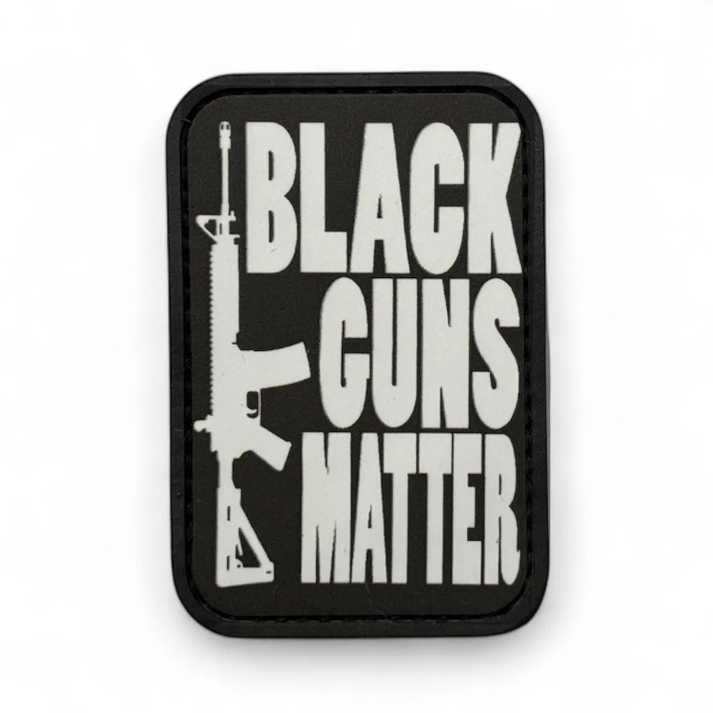 Custom Black Guns Matter PVC Patch 3D Rubber Morale Patch Hook and Loop for Jackets Bags and Collectors