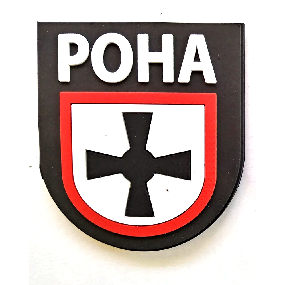 Custom Modern Historical ROA POHA Style 3D PVC Patch Embossed Rubber Badge Germany Heritage Emblem for Jackets Bags