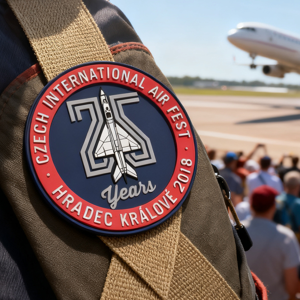 Custom Czech CIAF International Air Fest PVC Patch 3D Rubber Emblem for Collectors and Aviation Fans