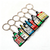 2D Pvc Rubber European One Piece Creative British Red Bus Big Ben Pendant Keychain London Phone Box Souvenir Keychains Rings