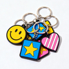 Popular Rubber Keychain Soft Pvc Custom Embossed 3d logo Colorful