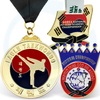 2023 China medal custom gold wrestling sports Korea metal jiu jitsu judo karate taekwondo medal with ribbon