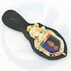 factory custom hat collar clothes soft enamel brooch commemorative metal badge with leather backing