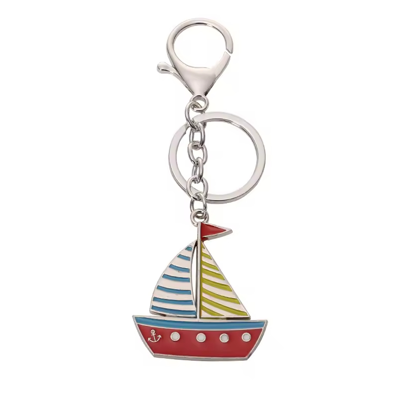 Sailboat Anchor Rudder Keychain 