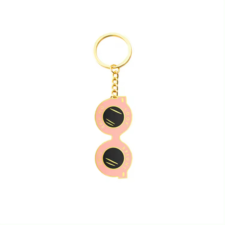 Custom Logo Girl Boss Pink Sunglasses Glasses Keychains Eyeglass Key Chain