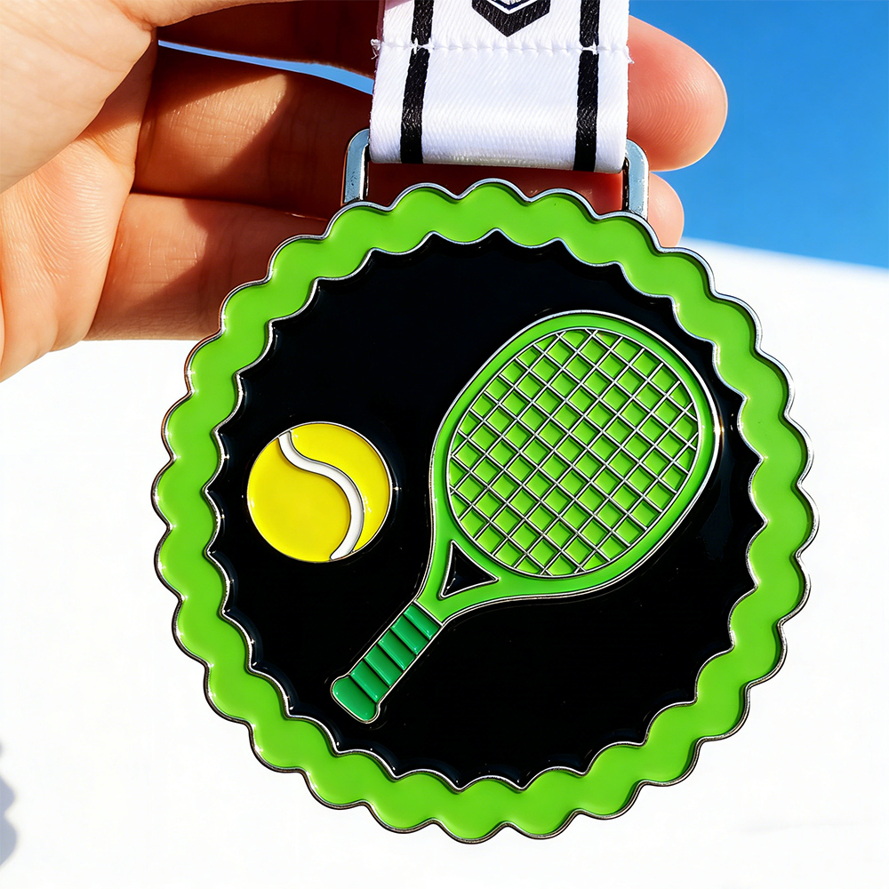 Personalised Creative Design High Quality Racket Shape Pickleball Tournaments Game Pickle Ball Sports Award Medals Medallas Medallion Custom Pickleball Medal
